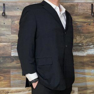 Pronto Moda Super 140's Wool Black Check Double Vented Blazer Sport Jacket 48R